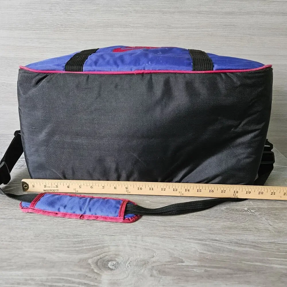 Nike Duffle‎ Gym Bag Retro Vintage 90s Y2K Colorful Purple Pink Strap Zip